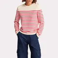 Pull beige et rouge