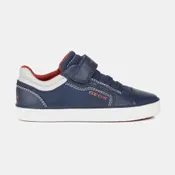 Sneakers en cuir bleu marine avec scratch