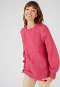 PULL ROSE JEU DE MAILLE