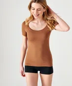 T-SHIRT MARRON MANCHE COURTE