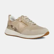 Sneakers beige avec motif python