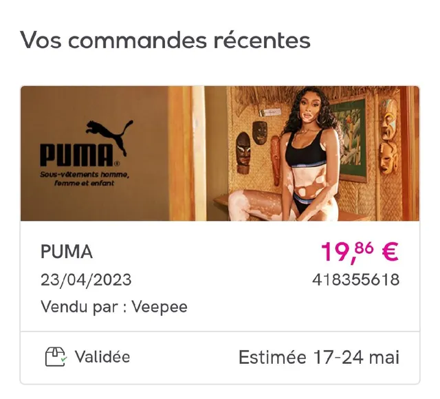 Une commande puma 😊