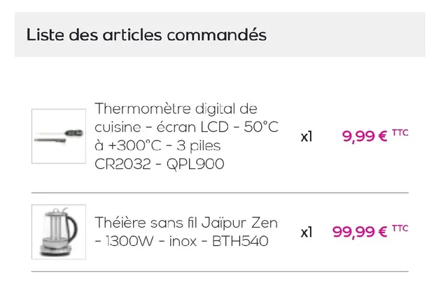 Articles Commandés