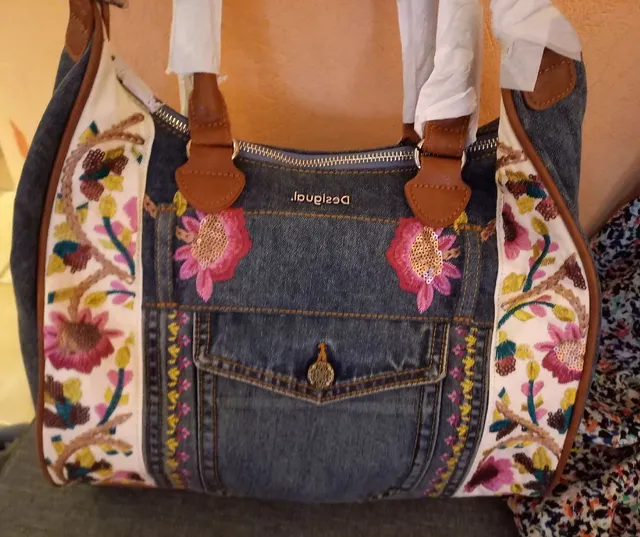 Sac denim desigual fourre tout