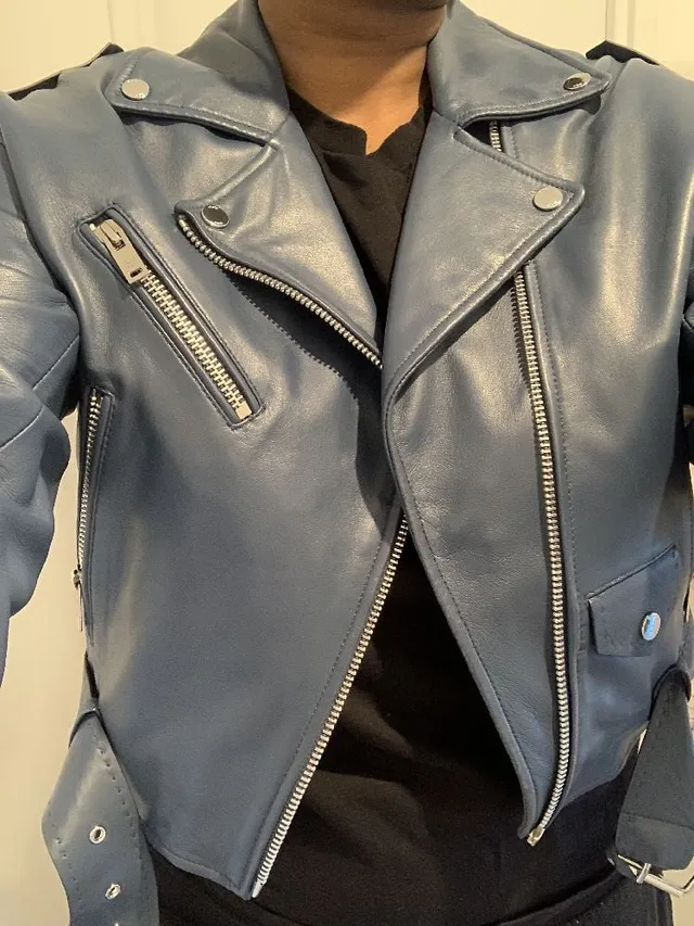 Veste biker en cuir