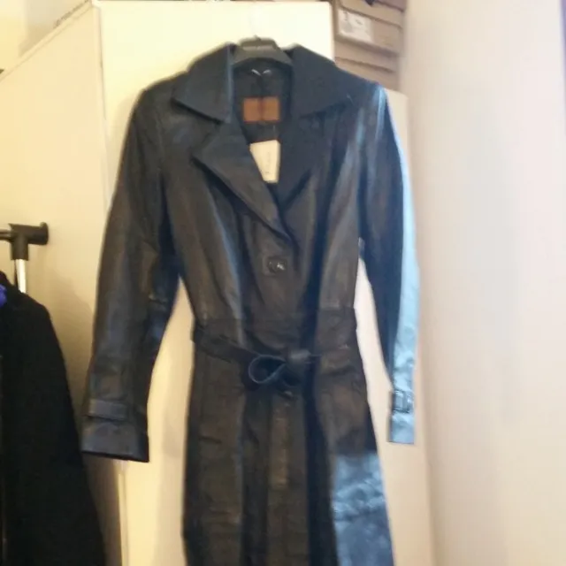 Trench en cuir noir Georgio mare