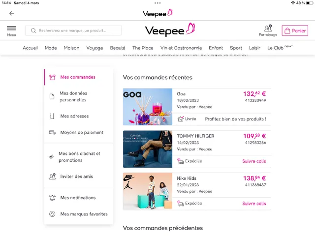 J’adore GOA et toutes les autres marques vendus sur Veepee !