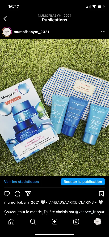 Reçu le coffret CLARINS