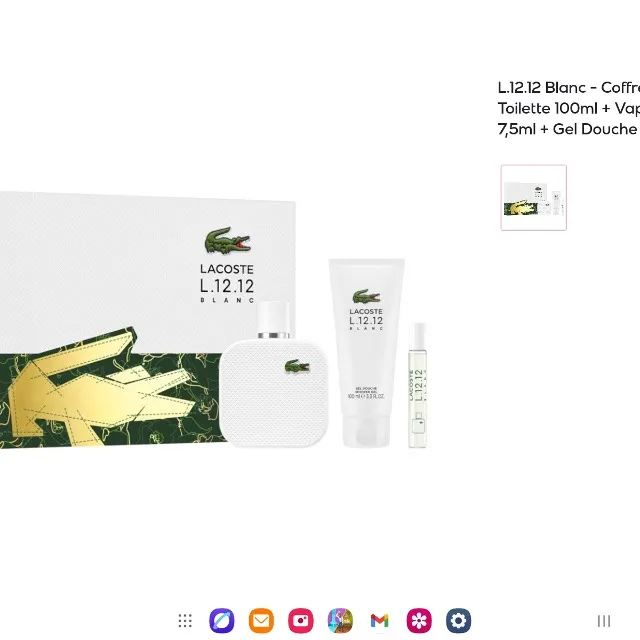 Coffret d'eau de toilette Lacoste blanc
