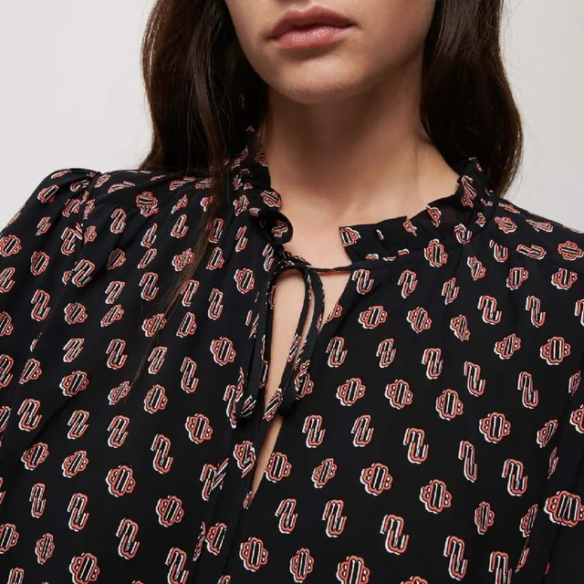 Blouse Lipmono - noir et rouge