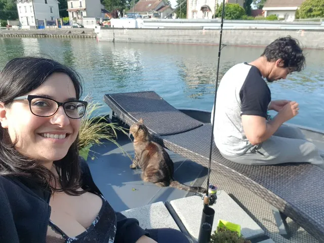 En famille sur une péniche