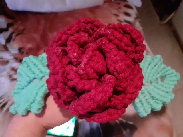 Rose en macramé fait maison