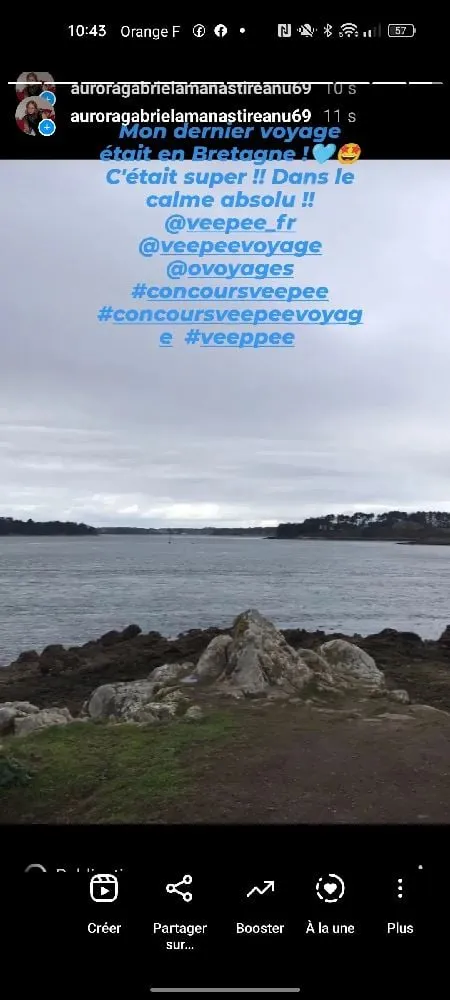 Je participe #veepee avec grand plaisir !💕🥰 Mes derniers vacances passée en Bretagne !! C'était vraiment trop bien !! On as beaucoup apprécié son côté sauvage !! 🩵🤩🤩