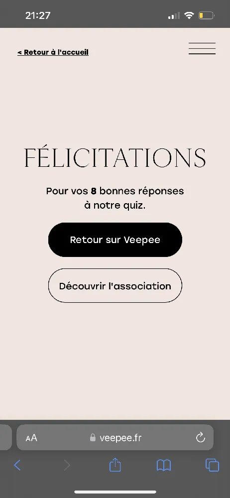 Résultat quizz