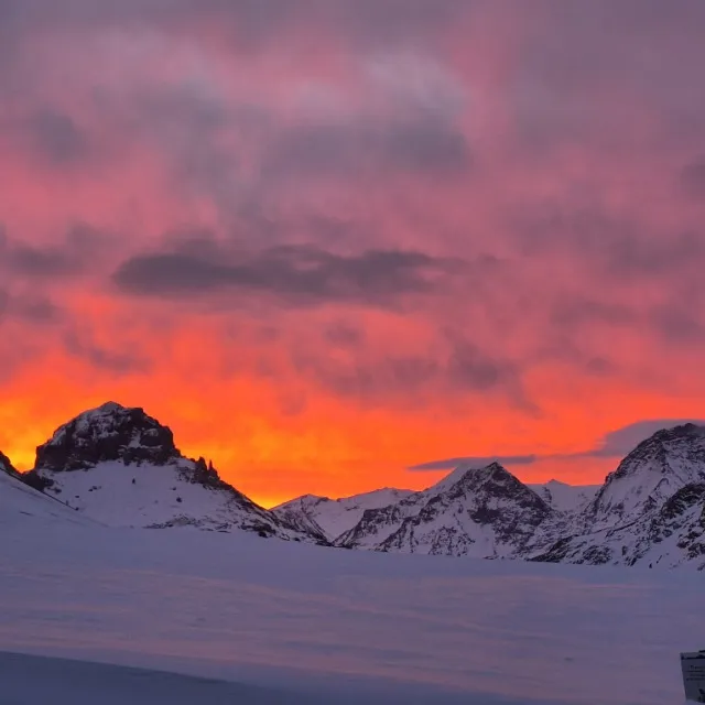 Couché de soleil en Vanoise.