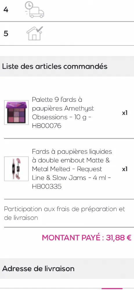 Commande du jour Huda Beauty, trop hâte de la recevoir