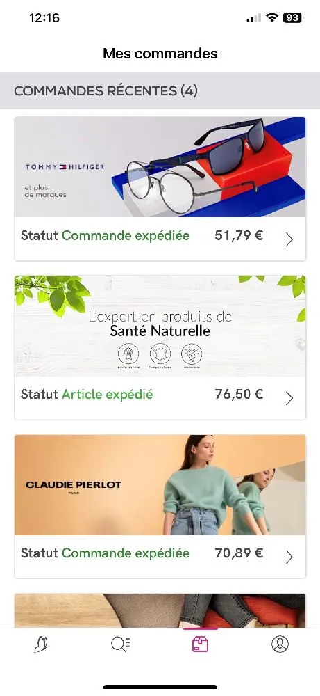 Mes dernières commandes