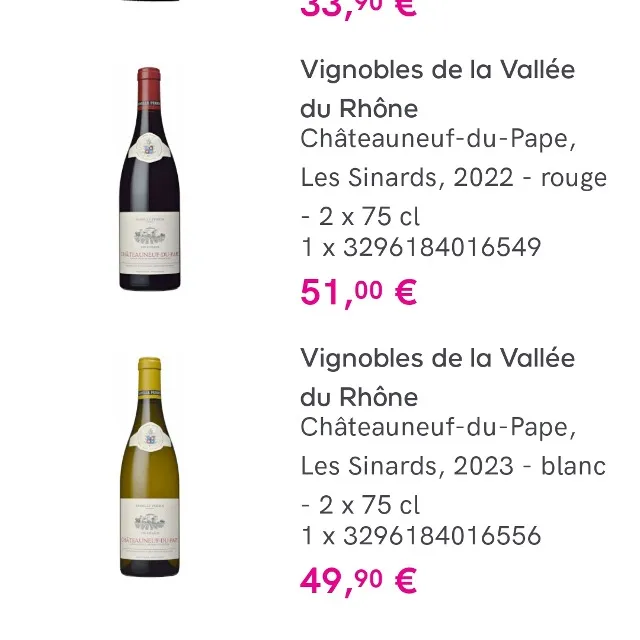 Problème commande millésime vin