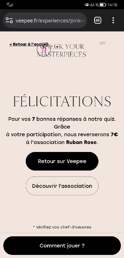 Octobre rose dans la ville des chefs d'œuvre