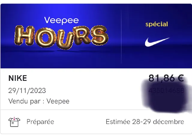 La vente veepee hours Nike était fabuleuse