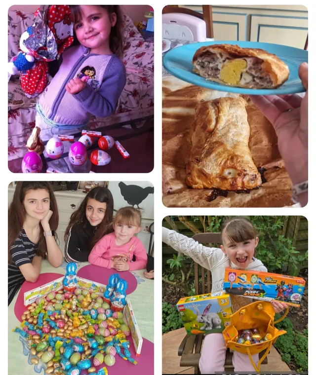 Mes enfants a la chasse aux oeufs #VosPâques Ma spécialité le paté de Paques qui est d'origine du Berry, recette de ma grand mère.