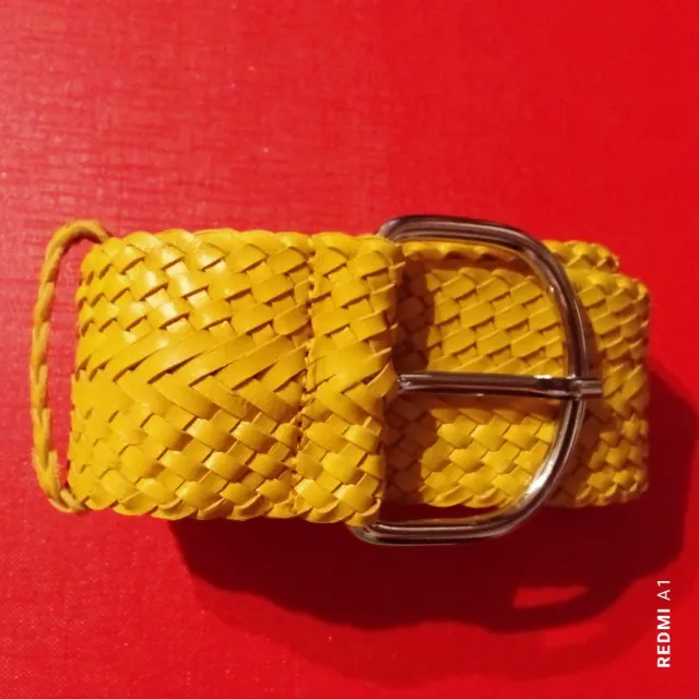 Ceinture tressée jaune