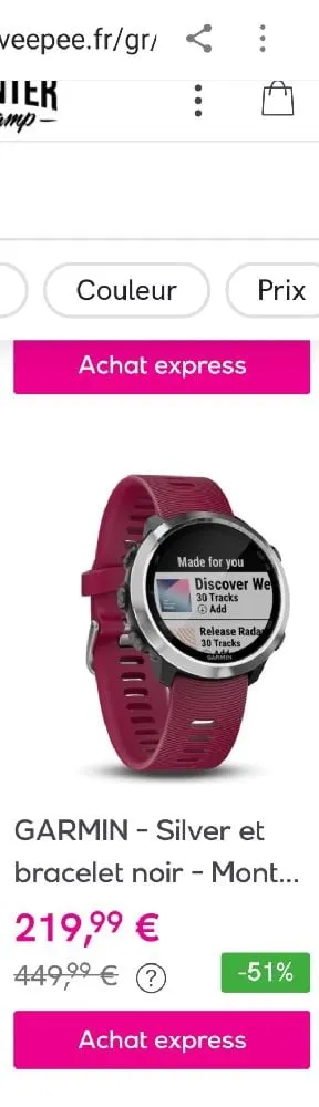 Une montre Garmin