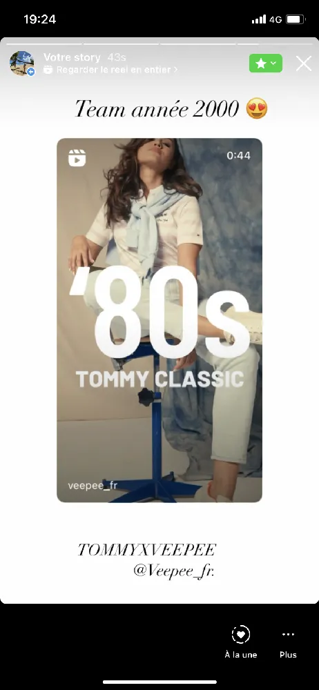 [Challenge #TommyxVeepee] Publiez sur Instagram". TEAM ANNÉE 2000 😍