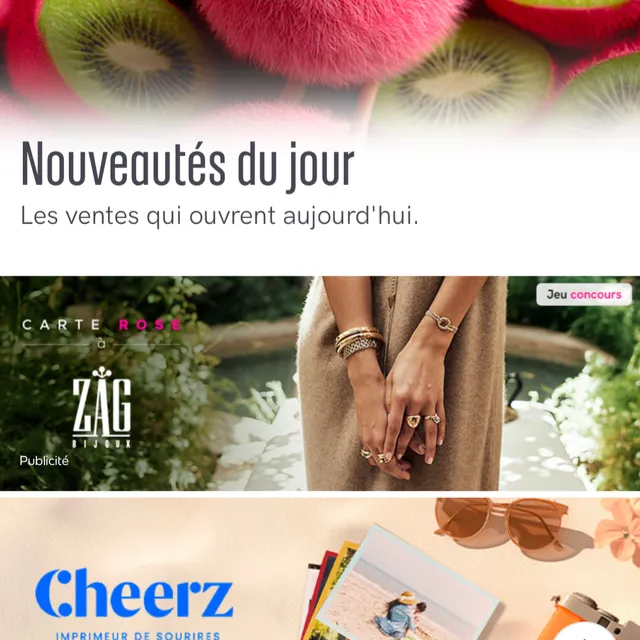 Carte rose ZAG bijoux