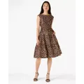 ROBE MI-LONGUE BLAIRE A IMPRIME LEOPARD