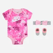 ENSEMBLE BEBE 3 PIECES - ROSE/GRIS