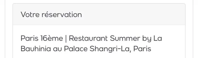 Offre Shangri - la déjeuner