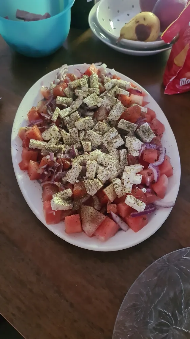 Salade pastèque et fêta