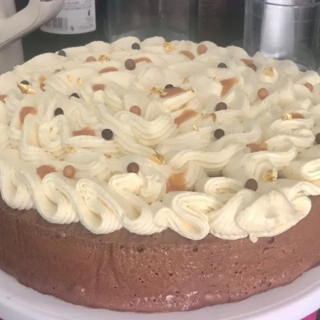 Gâteau chocolat vanille caramel