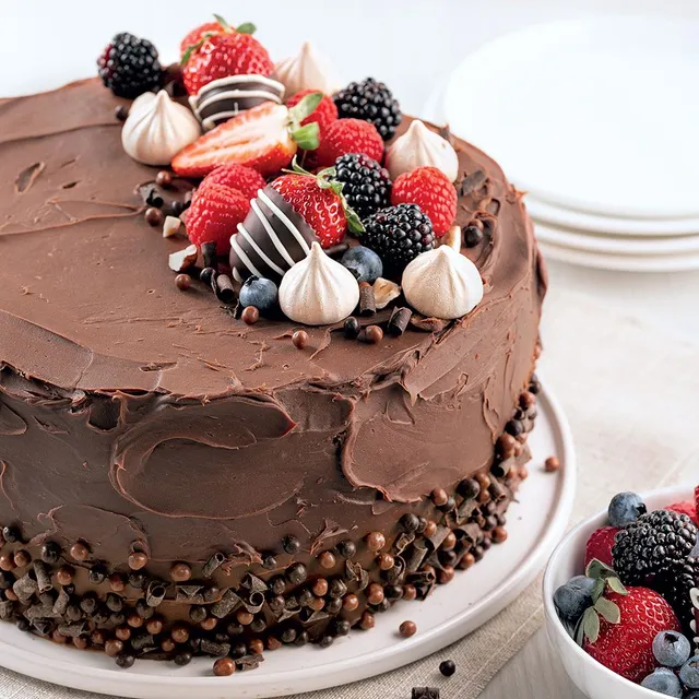 Gâteau au chocolat et fruits