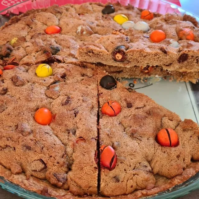 Tarte cookies aux pépites de chocolat et M&Ms