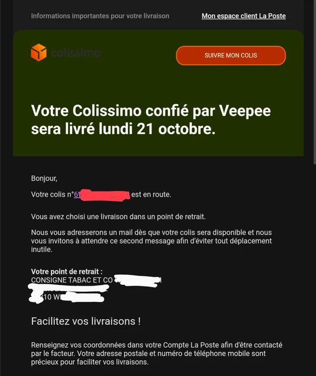 Payer des frais de port pour que VP se trompe d'adresse 😑 - 2