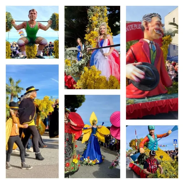 Le Grand Corso de la Fête des mimosas à Mandelieu...